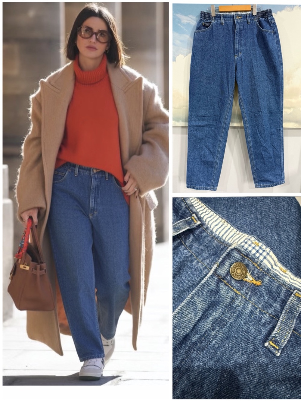 90s Lee Mom Jeans High Rise Hickory Stripe Stretch Waist Tapered Leg Relaxed VTG